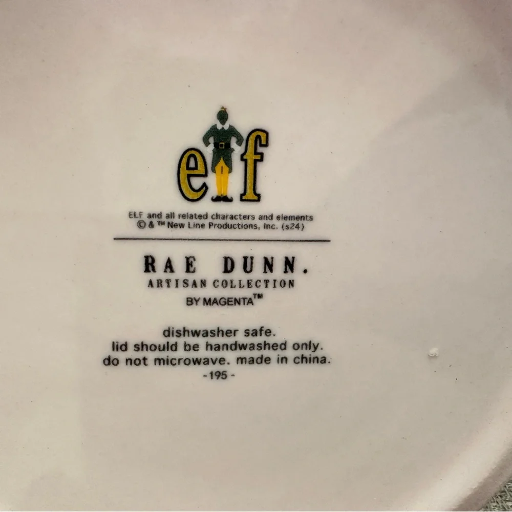 Rae Dunn x Elf Movie Themed Christmas Holiday White Snacks Canister with Lid